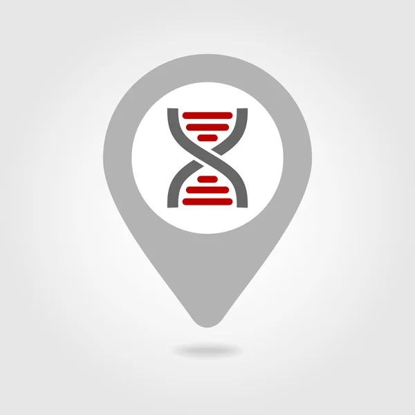 DNA map pin icon — Stock Vector