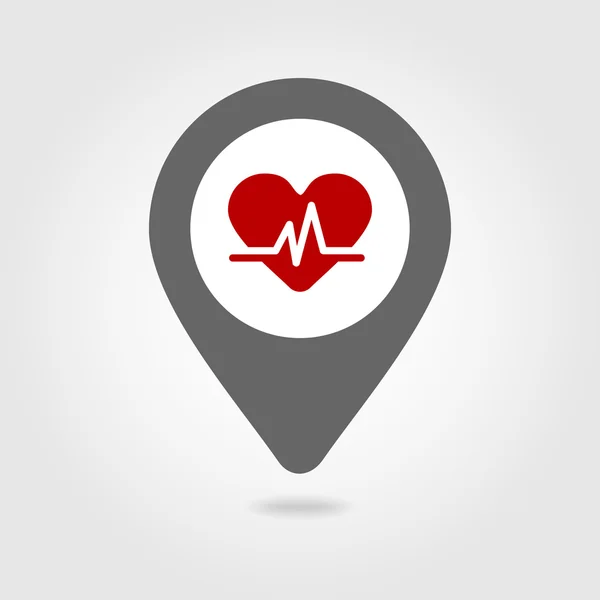 Ícone de pino de mapa de pressão arterial — Vetor de Stock