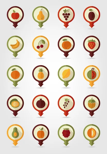 Значки для отображения фруктов — стоковый вектор