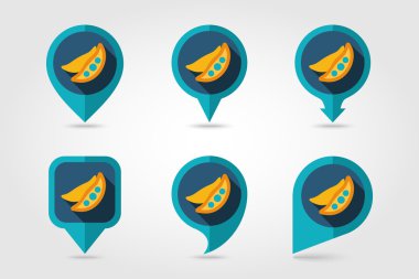 Uzun gölge ile bezelye düz simgesi