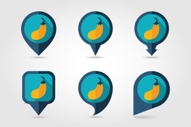 Uzun gölge ile patlıcan düz simgesi