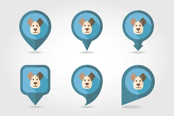 Dog Mapping Pins Symbole — Stockvektor