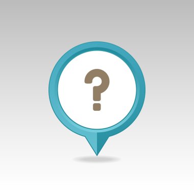 Soru işareti PIN harita simgesi. Harita işaretçi, işaretçileri.