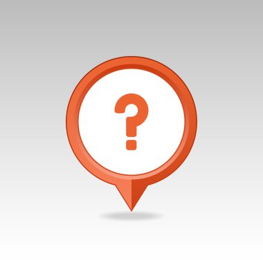 Soru işareti PIN harita simgesi. Harita işaretçi, işaretçileri.