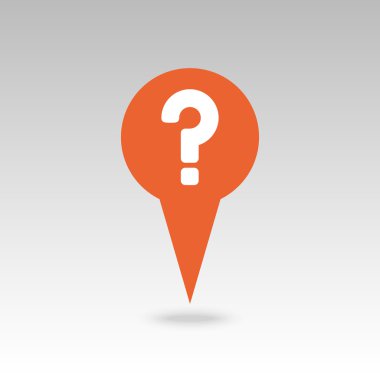 Soru işareti PIN harita simgesi. Harita işaretçi, işaretçileri.