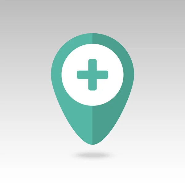Además, Hospital, Farmacia, Clínica pin mapa icono . — Vector de stock