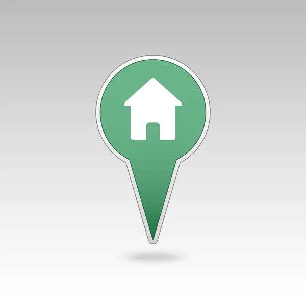 Home pin Kaartpictogram. Kaart aanwijzer, markeringen. — Stockvector