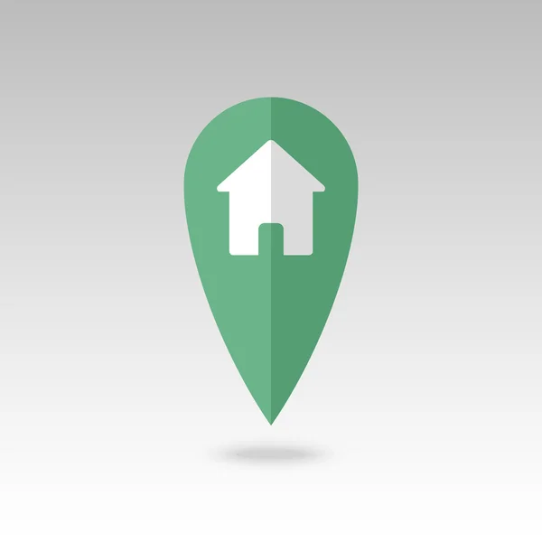 Otthoni pin megjelenítése ikonra. Megjelenítése mutató, markerek. — Stock Vector