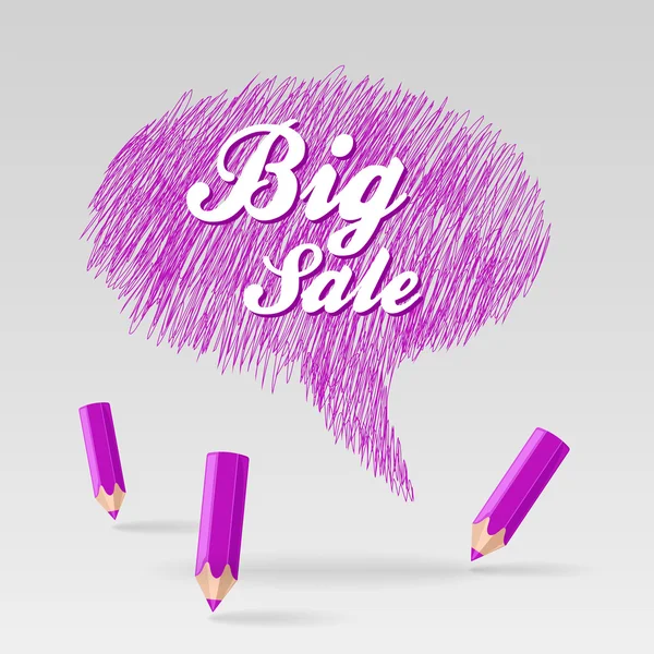 Big Sale texte parole bulle, rabais — Image vectorielle