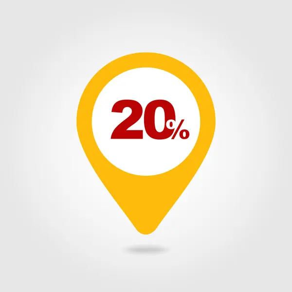 20 20%销售销地图图标。映射点. — 图库矢量图片