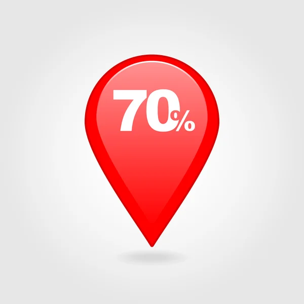 70 seventy Percent Sale pin map icon. Map point. — Stock Vector