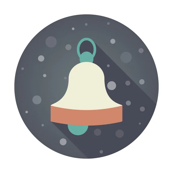 Campana de Navidad icono plano — Vector de stock