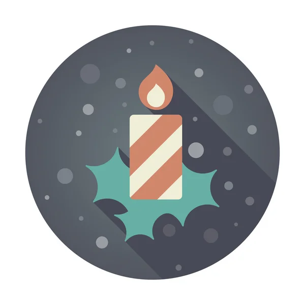 Vánoční svíčka ploché ikony — Stockový vektor