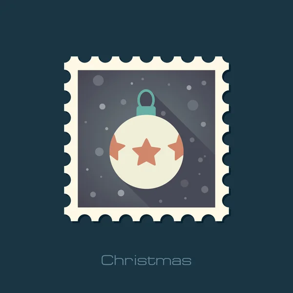 Bolas de Navidad sello plano — Vector de stock