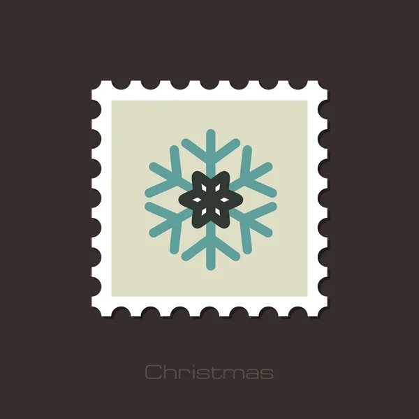 Snowflake flat stamp — Stock Vector