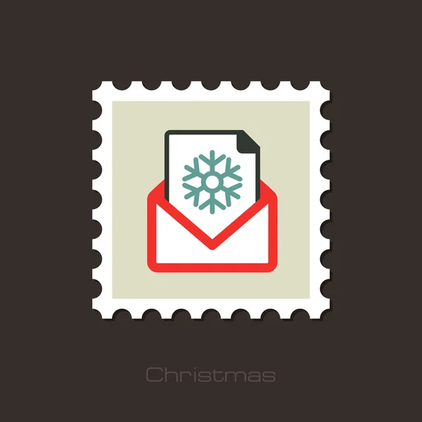 จดหมายคริสต์มาส ตราประทับแบน — ภาพเวกเตอร์สต็อก