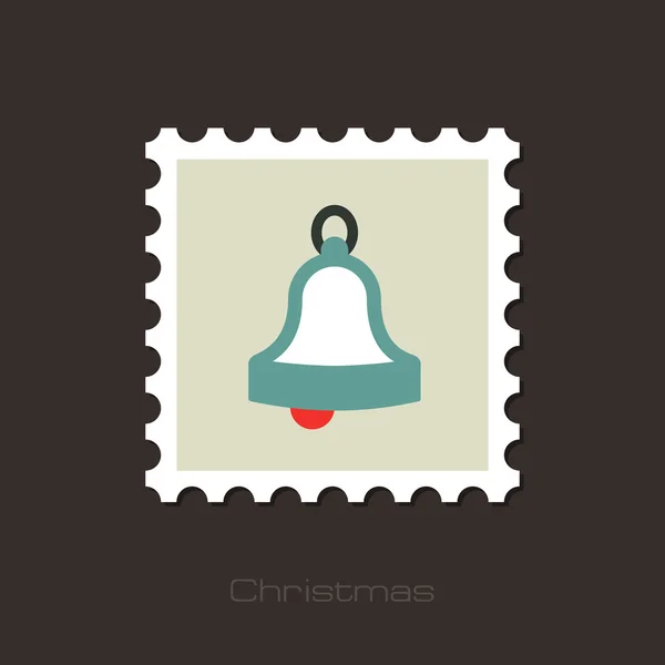 Christmas bell flat stamp — Stock Vector