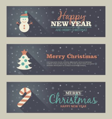 Noel afiş kümesi. Vektör çizim