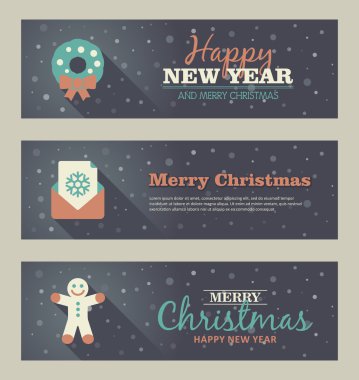 Noel afiş kümesi. Vektör çizim