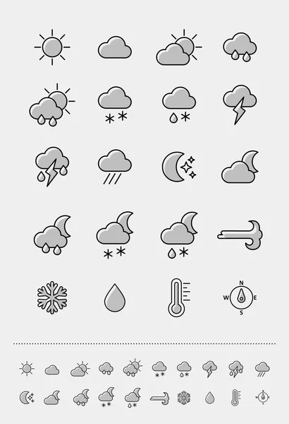 기상청 날씨 아이콘을 설정 — 스톡 벡터