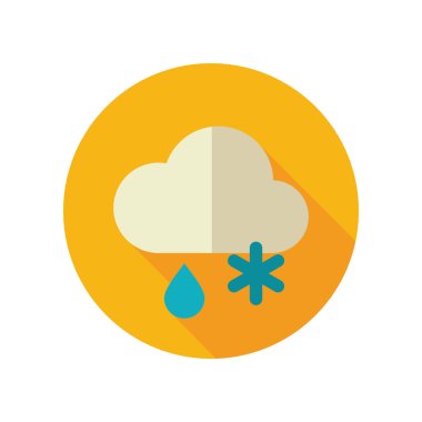 Bulut kar yağmur düz simgesi. Meteoroloji. Hava durumu