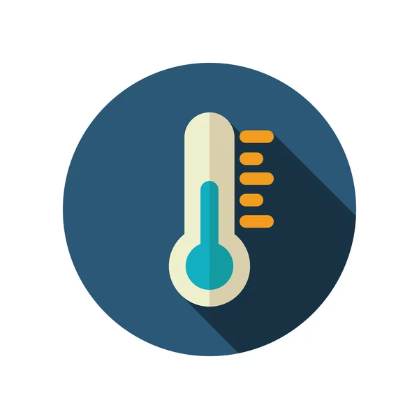 Hőmérő lapos ikonra. Meteorológia. Időjárás — Stock Vector