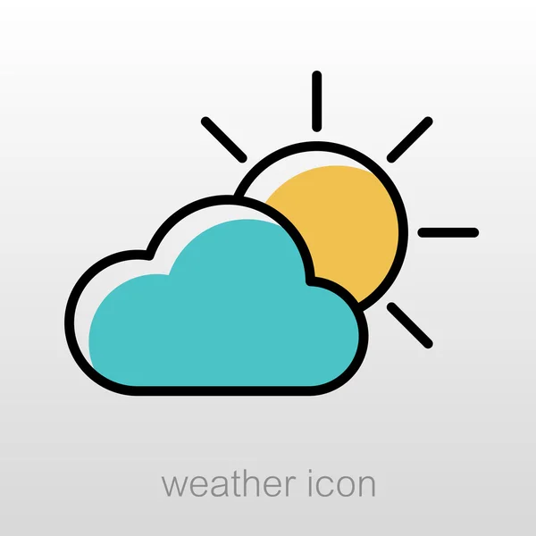 Zon en wolk pictogram. Meteorologie. Weer — Stockvector