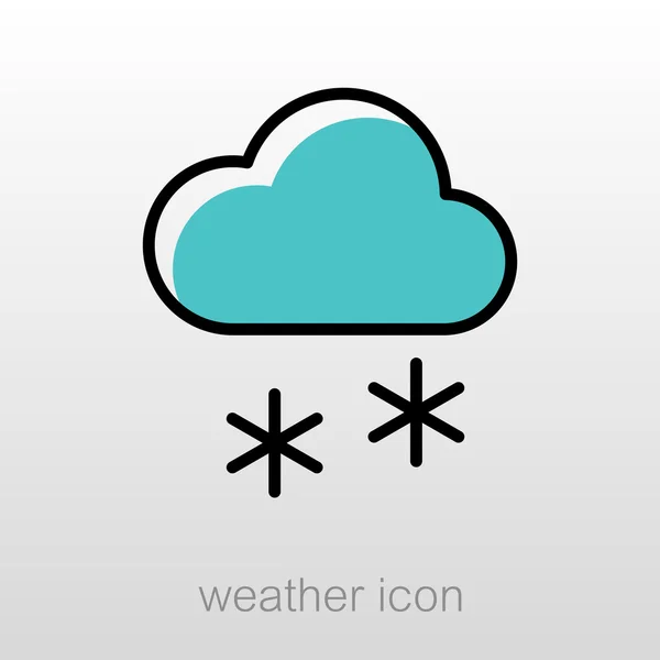 Wolk met sneeuw pictogram. Meteorologie. Weer — Stockvector