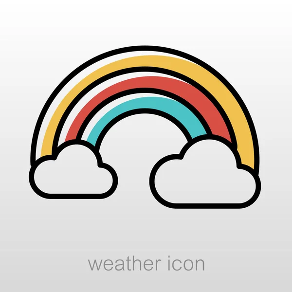 Regenbogen im Wolkensymbol. Meteorologie. Wetter — Stockvektor