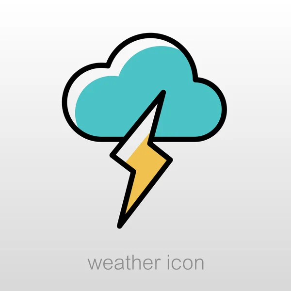 Wolk bliksem pictogram. Meteorologie. Weer — Stockvector