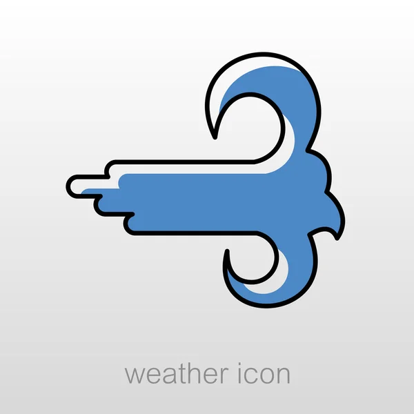 Hoge Wind pictogram. Meteorologie. Weer — Stockvector