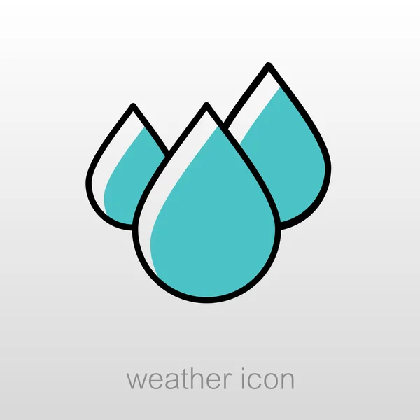 Water Rain Drop pictogram. Meteorologie. Weer — Stockvector