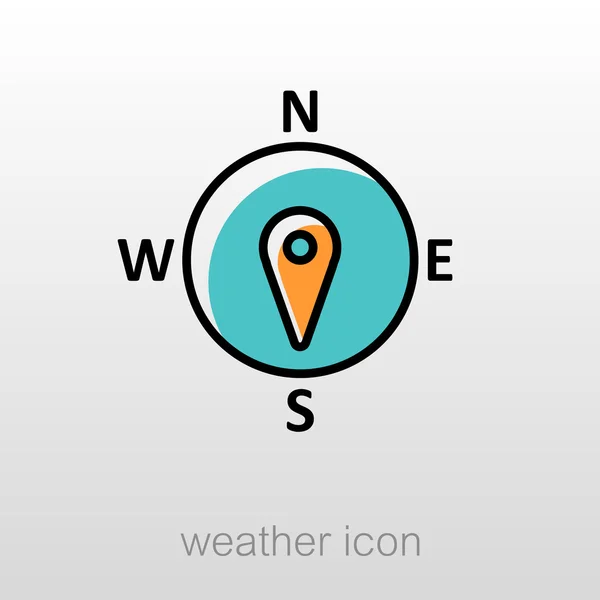 Windrose-Ikone. Meteorologie. Wetter — Stockvektor