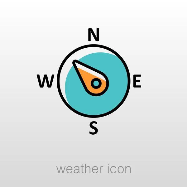 Kompas windroos pictogram. Meteorologie. Weer — Stockvector
