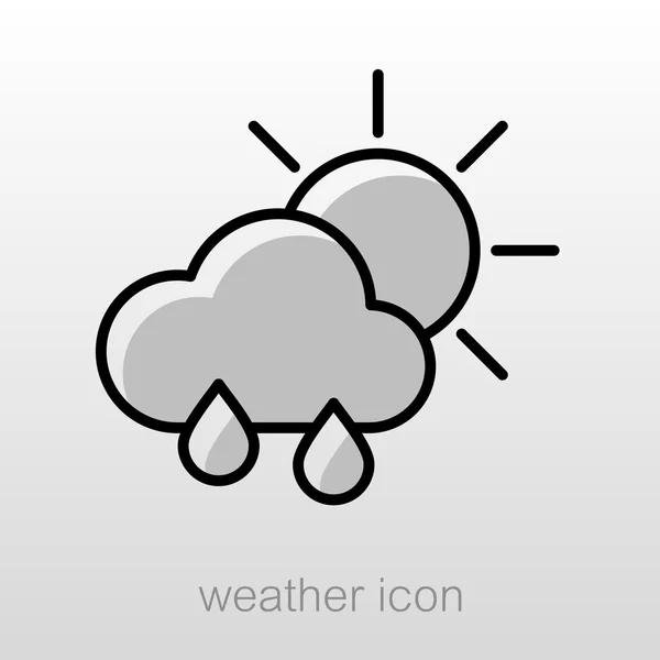 Regn moln sol ikon. Meteorologi. Väder — Stock vektor