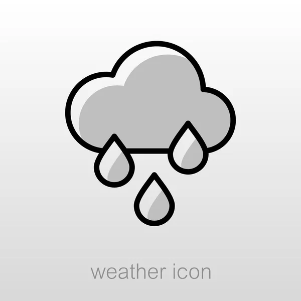 Regen Cloud regenval pictogram. Meteorologie. Weer — Stockvector