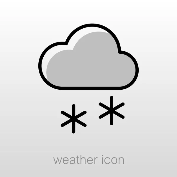 Nuage avec icône Neige. Météorologie. Conditions météorologiques — Image vectorielle