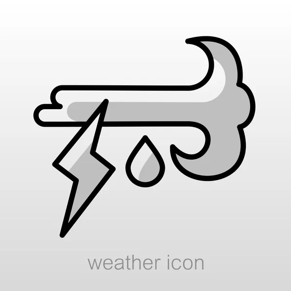 Wind Rain Lightning icon. Meteorology. Weather — Stock Vector