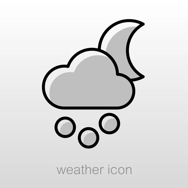 Maan Cloud sneeuw graan pictogram. Meteorologie. Weer — Stockvector