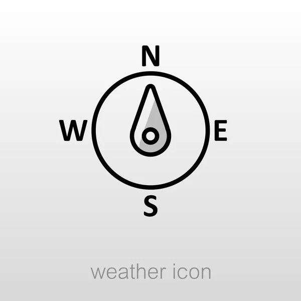 Kompas windroos pictogram. Meteorologie. Weer — Stockvector