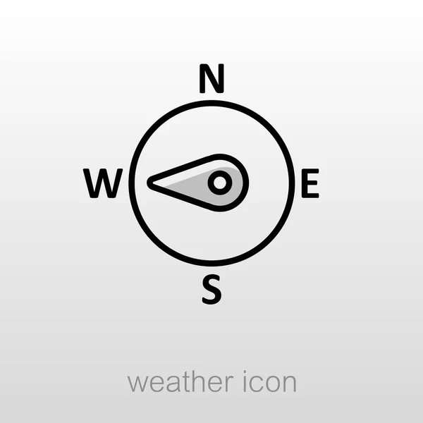 Kompas windroos pictogram. Meteorologie. Weer — Stockvector