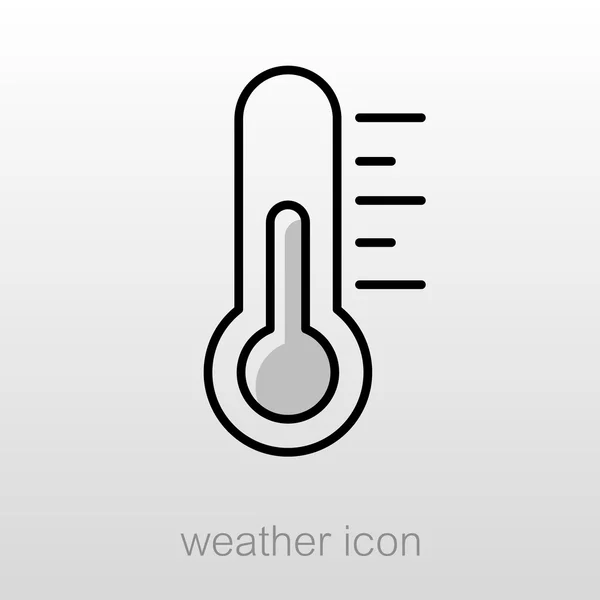 Termómetro Icono de calor. Meteorología. Clima — Vector de stock