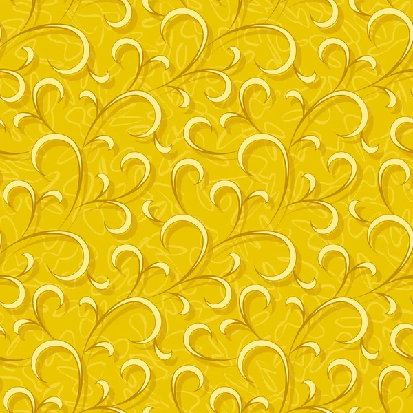 Abstrato amarelo floral sem costura fundo — Vetor de Stock