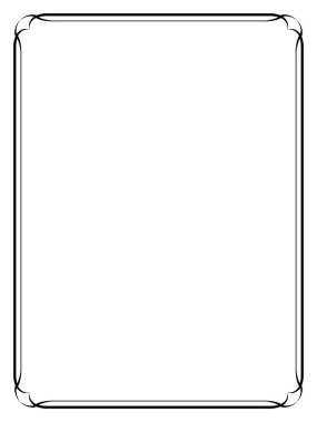 Basit kaligraf siyah dekoratif çerçeve