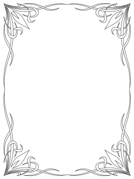 Caligrafía ornamental marco decorativo patrón — Vector de stock