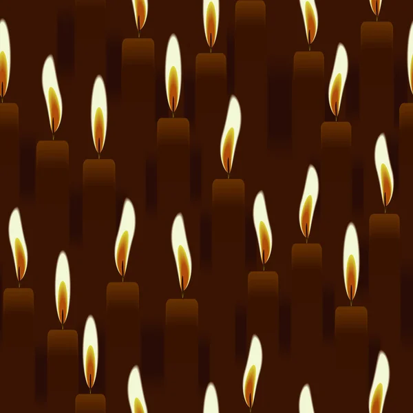 无缝燃烧的蜡烛，教会的背景 — 图库矢量图片
