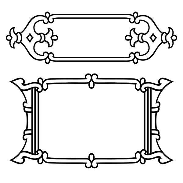 Russian style black ornamental decorative frame — Stock Vector
