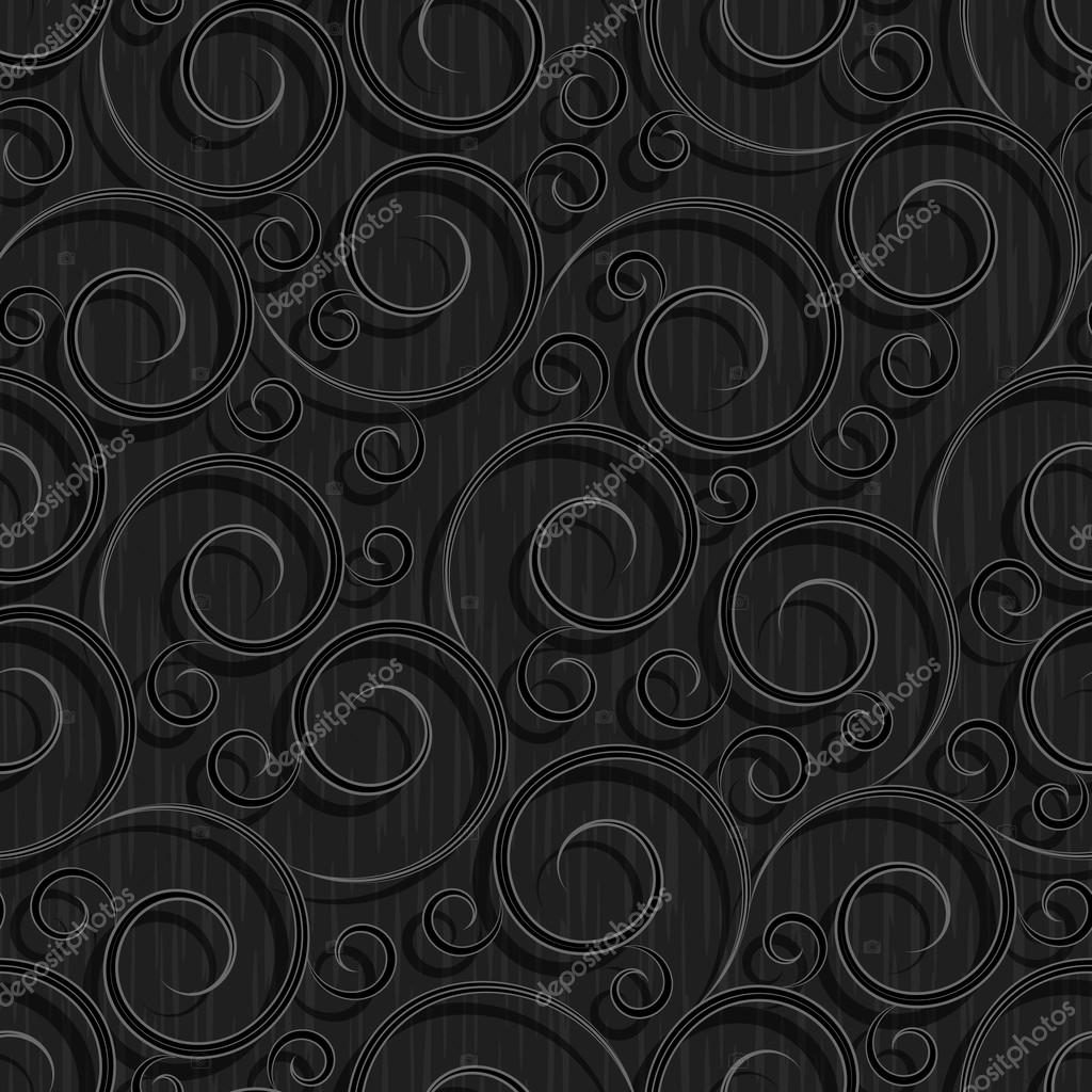 Seamless black floral wallpaper pattern — Stock Vector © 100ker 53061697