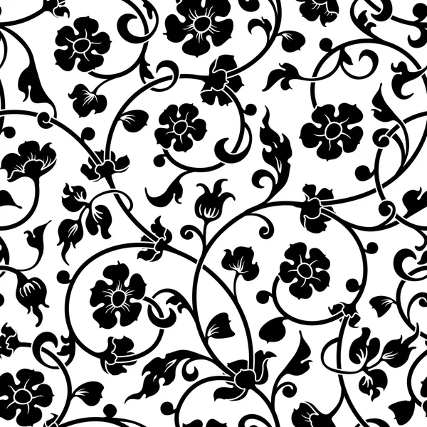 Abstract flowers baroque seamless pattern — Stock Vector