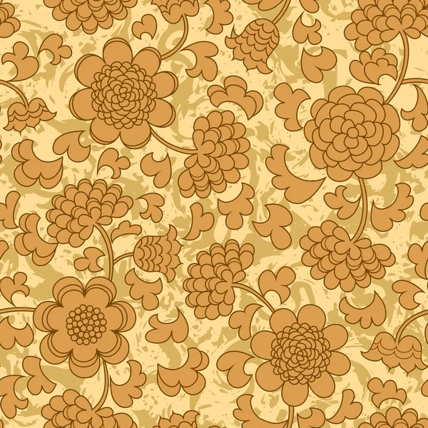 Fondo sin costura floral beige abstracto — Vector de stock